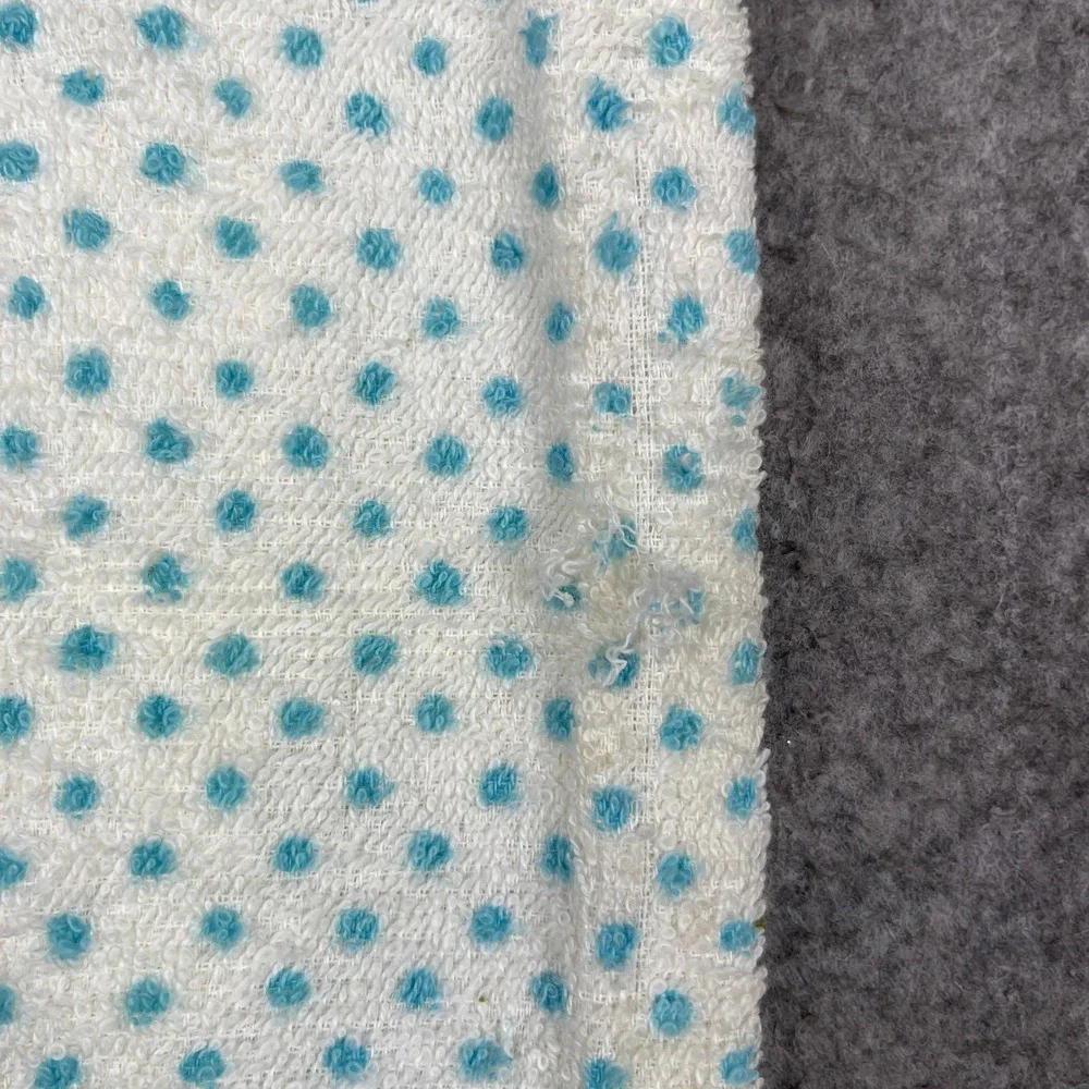 Vintage Town House Kitchen Terry Towel Blue Grapes Polka Dot Fringed 50s MCM USA